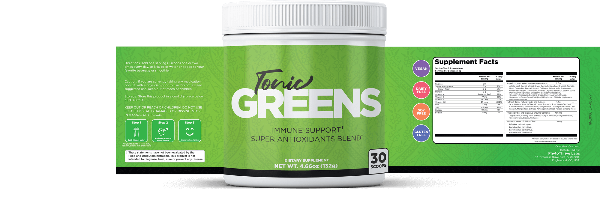 Ingredients of Tonic Greens